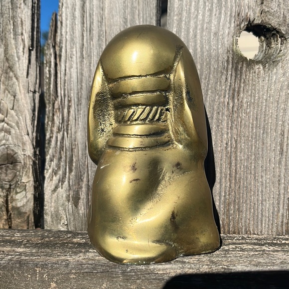 Vintage Brass Dog Figurine/ Vintage Brass Dog Home Decor - Picture 4 of 5